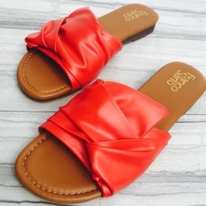 NWOB Franco Sarto Red Slide Sandals